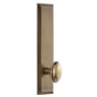 Grandeur Fifth Avenue Solid Brass Tall Plate Right Handed Privacy Door Knob Set with Eden Prairie Knob and 2-3/8" Backset Vintage Brass