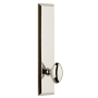 Grandeur Fifth Avenue Solid Brass Tall Plate Right Handed Privacy Door Knob Set with Eden Prairie Knob and 2-3/8" Backset Polished Nickel