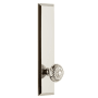 Grandeur Fifth Avenue Solid Brass Tall Plate Right Handed Privacy Door Knob Set with Windsor Knob and 2-3/8" Backset Polished Nickel