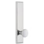 Grandeur Carre Solid Brass Tall Plate Rose Passage Door Knob Set with Hyde Park Knob and 2-3/8" Backset Bright Chrome