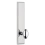 Grandeur Carre Solid Brass Tall Plate Rose Single Dummy Door Knob with Eden Prairie Knob Bright Chrome