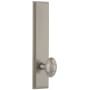 Grandeur Carre Solid Brass Tall Plate Rose Single Dummy Door Knob with Grande Victorian Knob Satin Nickel
