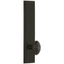 Grandeur Carre Solid Brass Tall Plate Rose Single Dummy Door Knob with Grande Victorian Knob Timeless Bronze