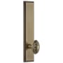 Grandeur Carre Solid Brass Tall Plate Rose Single Dummy Door Knob with Grande Victorian Knob Vintage Brass