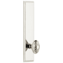 Grandeur Carre Solid Brass Tall Plate Rose Single Dummy Door Knob with Grande Victorian Knob Polished Nickel