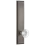 Grandeur Carre Solid Brass Tall Plate Rose Single Dummy Door Knob with Bordeaux Crystal Knob Antique Pewter