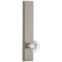 Grandeur Carre Solid Brass Tall Plate Rose Single Dummy Door Knob with Bordeaux Crystal Knob Satin Nickel