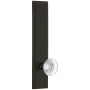 Grandeur Carre Solid Brass Tall Plate Rose Single Dummy Door Knob with Bordeaux Crystal Knob Timeless Bronze