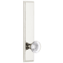 Grandeur Carre Solid Brass Tall Plate Rose Single Dummy Door Knob with Bordeaux Crystal Knob Polished Nickel