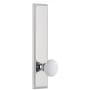 Grandeur Carre Solid Brass Tall Plate Rose Dummy Door Knob Set with Hyde Park Knob Bright Chrome