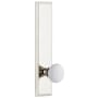 Grandeur Carre Solid Brass Tall Plate Rose Dummy Door Knob Set with Hyde Park Knob Polished Nickel