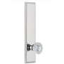 Grandeur Carre Solid Brass Rose Tall Plate Dummy Door Knob Set with Versailles Crystal Knob Bright Chrome