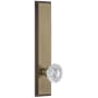 Grandeur Carre Solid Brass Rose Tall Plate Dummy Door Knob Set with Versailles Crystal Knob Vintage Brass