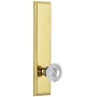 Grandeur Carre Solid Brass Rose Tall Plate Dummy Door Knob Set with Versailles Crystal Knob Lifetime Brass