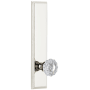 Grandeur Carre Solid Brass Rose Tall Plate Dummy Door Knob Set with Versailles Crystal Knob Polished Nickel