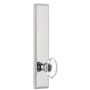 Grandeur Carre Solid Brass Tall Plate Rose Dummy Door Knob Set with Provence Crystal Knob Bright Chrome