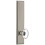 Grandeur Carre Solid Brass Tall Plate Rose Dummy Door Knob Set with Provence Crystal Knob Satin Nickel