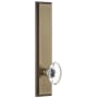Grandeur Carre Solid Brass Tall Plate Rose Dummy Door Knob Set with Provence Crystal Knob Vintage Brass