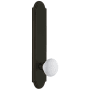 Grandeur Arc Solid Brass Tall Plate Rose Passage Door Knob Set with Hyde Park Knob and 2-3/8" Backset Timeless Bronze