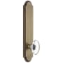 Grandeur Arc Solid Brass Tall Plate Rose Passage Door Knob Set with Provence Crystal Knob and 2-3/8" Backset Vintage Brass