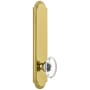 Grandeur Arc Solid Brass Tall Plate Rose Passage Door Knob Set with Provence Crystal Knob and 2-3/8" Backset Lifetime Brass