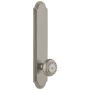 Grandeur Arc Solid Brass Tall Plate Rose Single Dummy Door Knob with Parthenon Knob Satin Nickel