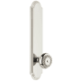 Grandeur Arc Solid Brass Tall Plate Rose Single Dummy Door Knob with Parthenon Knob Polished Nickel