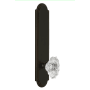 Grandeur Arc Solid Brass Tall Plate Rose Single Dummy Door Knob with Biarritz Crystal Knob Timeless Bronze