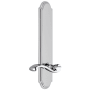 Grandeur Arc Solid Brass Tall Plate Rose Right Handed Dummy Door Lever with Portofino Lever Bright Chrome