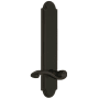 Grandeur Arc Solid Brass Tall Plate Rose Right Handed Dummy Door Lever with Portofino Lever Timeless Bronze