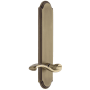 Grandeur Arc Solid Brass Tall Plate Rose Right Handed Dummy Door Lever with Portofino Lever Vintage Brass