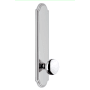 Grandeur Arc Solid Brass Tall Plate Rose Dummy Door Knob Set with Fifth Avenue Knob Bright Chrome