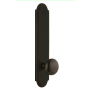 Grandeur Arc Solid Brass Tall Plate Rose Dummy Door Knob Set with Fifth Avenue Knob Timeless Bronze