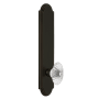 Grandeur Arc Solid Brass Tall Plate Rose Dummy Door Knob Set with Burgundy Crystal Knob Timeless Bronze