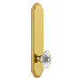 Grandeur Arc Solid Brass Tall Plate Rose Dummy Door Knob Set with Burgundy Crystal Knob Lifetime Brass
