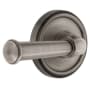 Grandeur Georgetown Solid Brass Rose Right Handed Privacy Lever Set with 2-3/8" Backset Antique Pewter