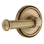 Grandeur Georgetown Solid Brass Rose Right Handed Privacy Lever Set with 2-3/8" Backset Vintage Brass