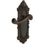 Grandeur Grande Victorian Solid Brass Rose Right Handed Passage Door Lever Set with Newport Lever and 2-3/8" Backset Timeless Bronze
