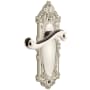 Grandeur Grande Victorian Solid Brass Rose Right Handed Passage Door Lever Set with Newport Lever and 2-3/8" Backset Polished Nickel