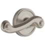 Grandeur Georgetown Solid Brass Rose Right Handed Passage Lever Set with Newport Lever and 2-3/8" Backset Satin Nickel