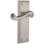 Grandeur Fifth Avenue Solid Brass Rose Left Handed Single Dummy Door Lever with Newport Lever Satin Nickel