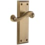 Grandeur Fifth Avenue Solid Brass Rose Left Handed Single Dummy Door Lever with Newport Lever Vintage Brass