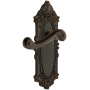 Grandeur Grande Victorian Solid Brass Rose Left Handed Single Dummy Door Lever with Newport Lever Timeless Bronze