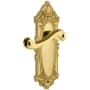 Grandeur Grande Victorian Solid Brass Rose Left Handed Single Dummy Door Lever with Newport Lever Lifetime Brass