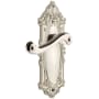 Grandeur Grande Victorian Solid Brass Rose Left Handed Single Dummy Door Lever with Newport Lever Polished Nickel