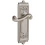 Grandeur Windsor Solid Brass Rose Left Handed Single Dummy Door Lever with Newport Lever Satin Nickel