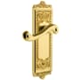 Grandeur Windsor Solid Brass Rose Right Handed Single Dummy Door Lever with Newport Lever Polished Brass