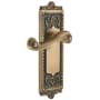 Grandeur Windsor Solid Brass Rose Right Handed Single Dummy Door Lever with Newport Lever Vintage Brass