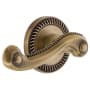 Grandeur Newport Solid Brass Rose Left Handed Privacy Door Lever Set with Newport Lever and 2-3/8" Backset Vintage Brass