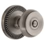 Grandeur Newport Solid Brass Rose Passage Door Knob Set with Bouton Knob and 2-3/8" Backset Antique Pewter